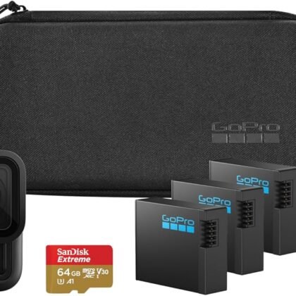 GoPro HERO13 Black Extended Power Bundle - Includes Dual Battery Charger, 3 Enduro Batteries, 64GB SanDisk microSD Card, Camera Case