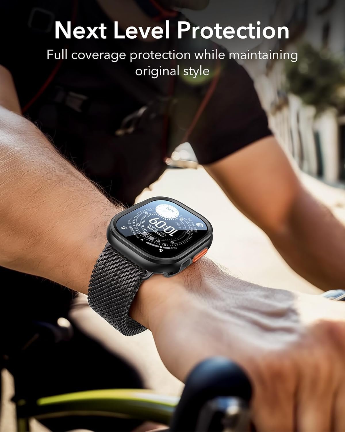 ESR for Apple Watch Ultra 3 /Ultra 2 /Ultra Case with Screen Protector 49mm (2025) Military Grade Protection, Aluminum Alloy Case with 2 Pack Armorite Glass Protector Set, Stay Original, Black - Image 3