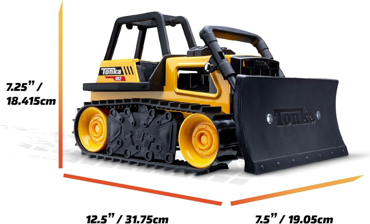 Tonka Steel Classics Bulldozer - Made with Steel & Sturdy Plastic, Yellow Toy Construction Truck, Boys and Girls, Kids, Toddlers, Ages 3+ - Image 6