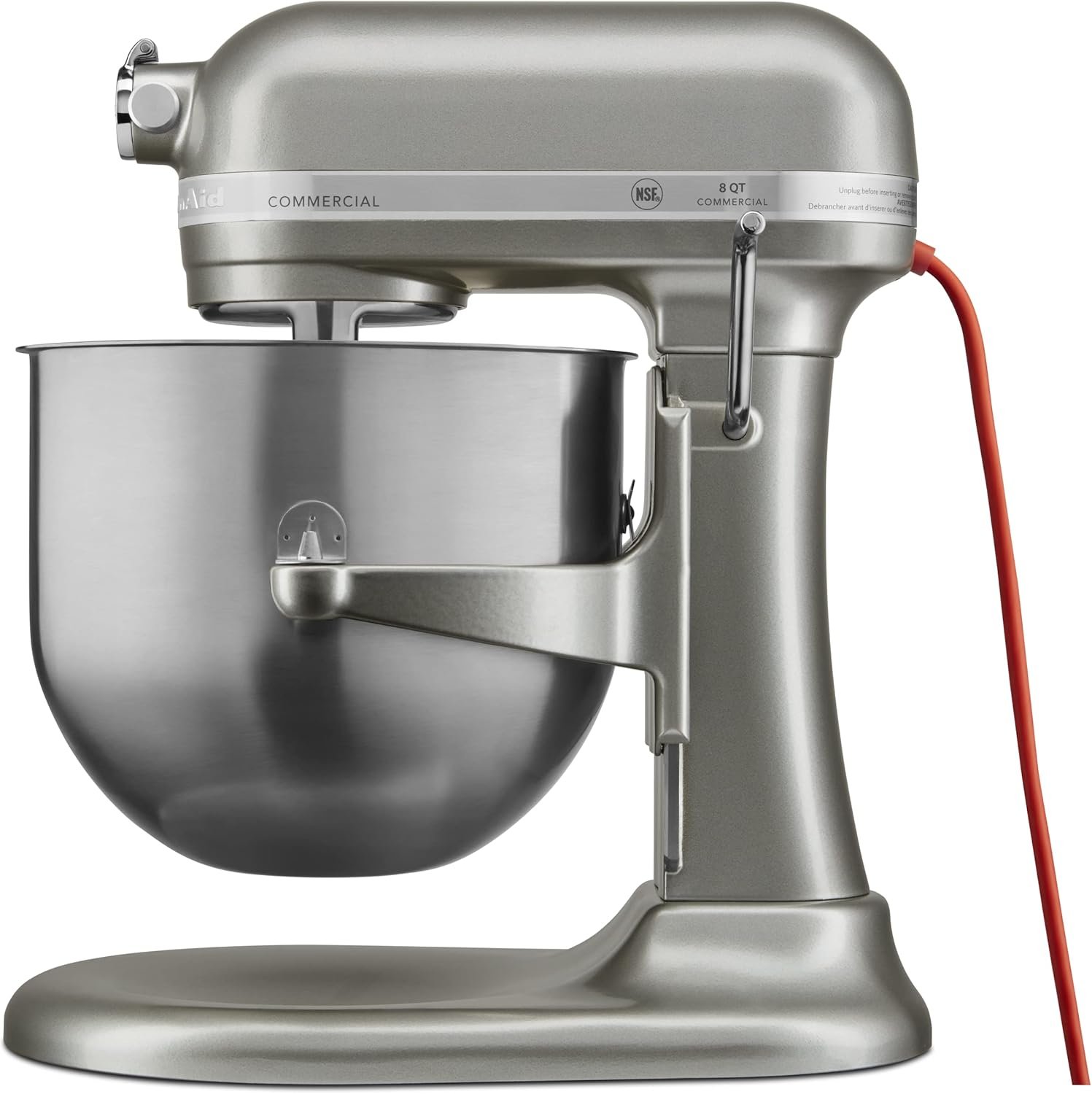 KitchenAid KSM8990CU 8-Quart Commercial Countertop Mixer, 10-Speed, Gear-Driven, Contour Silver - Image 6