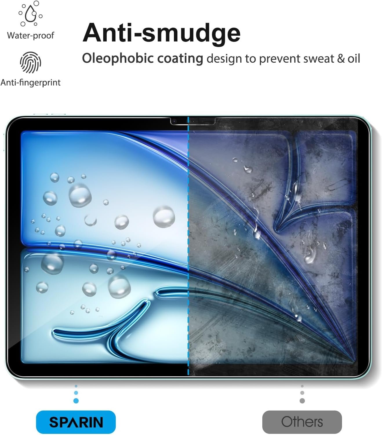 SPARIN 2 Pack Screen Protector for iPad Air 11-inch M3 2025 & M2 2024, (iPad Air 7th/6th Generation), Tempered Glass-Apple Pencil Pro & Case Compatible, Anti-Scratches, High Definition - Image 4