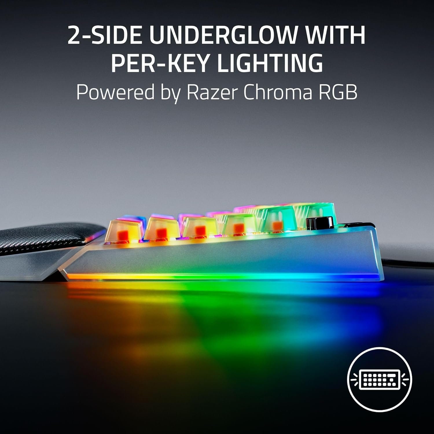 Razer BlackWidow V4 75% Mechanical Gaming Keyboard: Hot-Swappable Design - Compact & Durable - Orange Tactile Switches - Chroma RGB - MF Roller & Media Keys - Comfortable Wrist Rest - Phantom White - Image 5