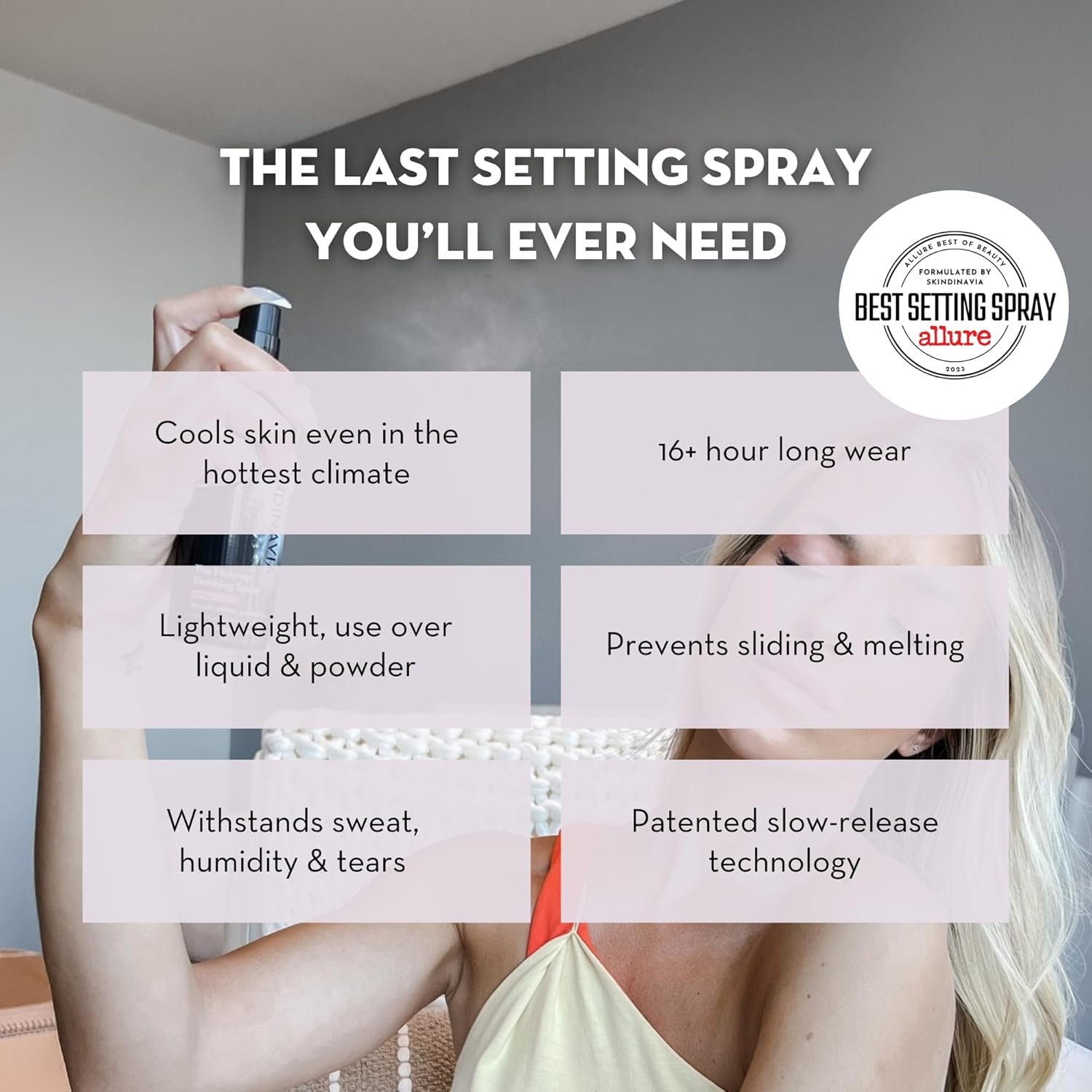 Skindinavia The Makeup Finishing Spray, Bridal Makeup Setting Spray, All-Day Wear, Long-Lasting Up to 16+ Hours, Heat-Resistant & Waterproof, Wedding Day, Bridal Shower Gift, 2.0 Oz - Image 7