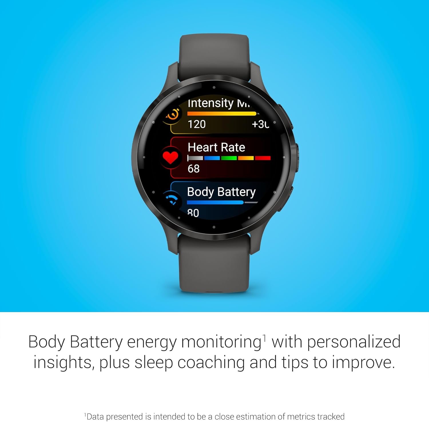 Garmin Venu 3S Slate Stainless Steel Bezel 1.2-Inch AMOLED Touchscreen Display Smart Watch with 41mm Pebble Gray Case and Silicone Band - Image 4