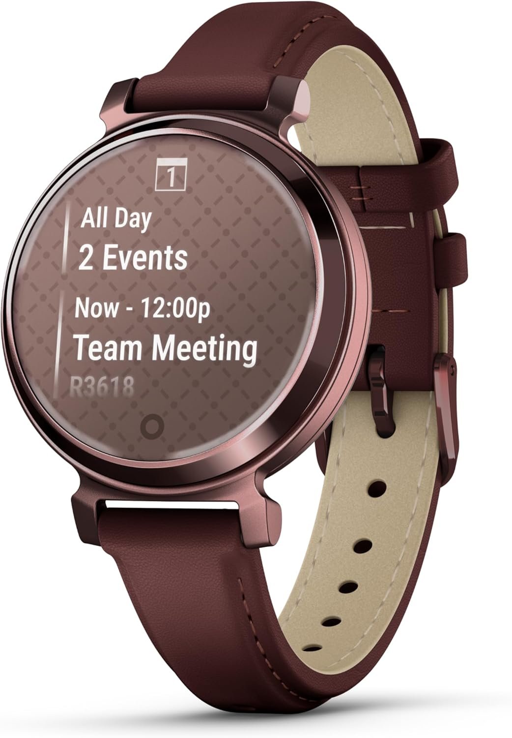 Garmin Lily 2, Small and Stylish Smartwatch, Hidden Display, Patterned Lens, Up to 5 Days Battery Life, Mulberry - Image 2