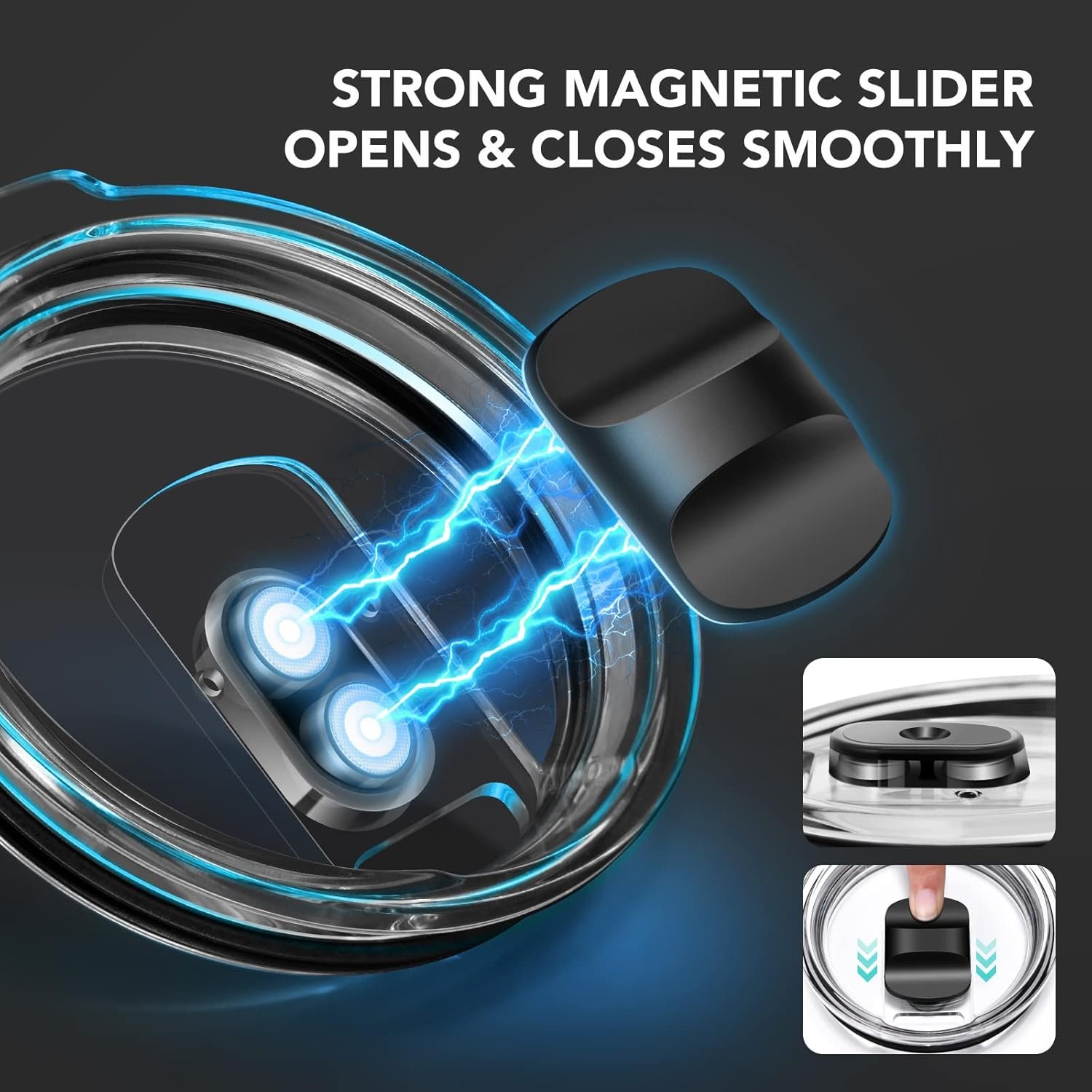 30 oz Tumbler Lid, Replacement Lids Compatible for YETI 30/32 oz Tumbler, 14 oz Mug and 35 oz Straw Mug, 2 Pack Travel Spill Proof Cup Lids Covers with Magnetic Slider Switch, BPA Free - Image 4