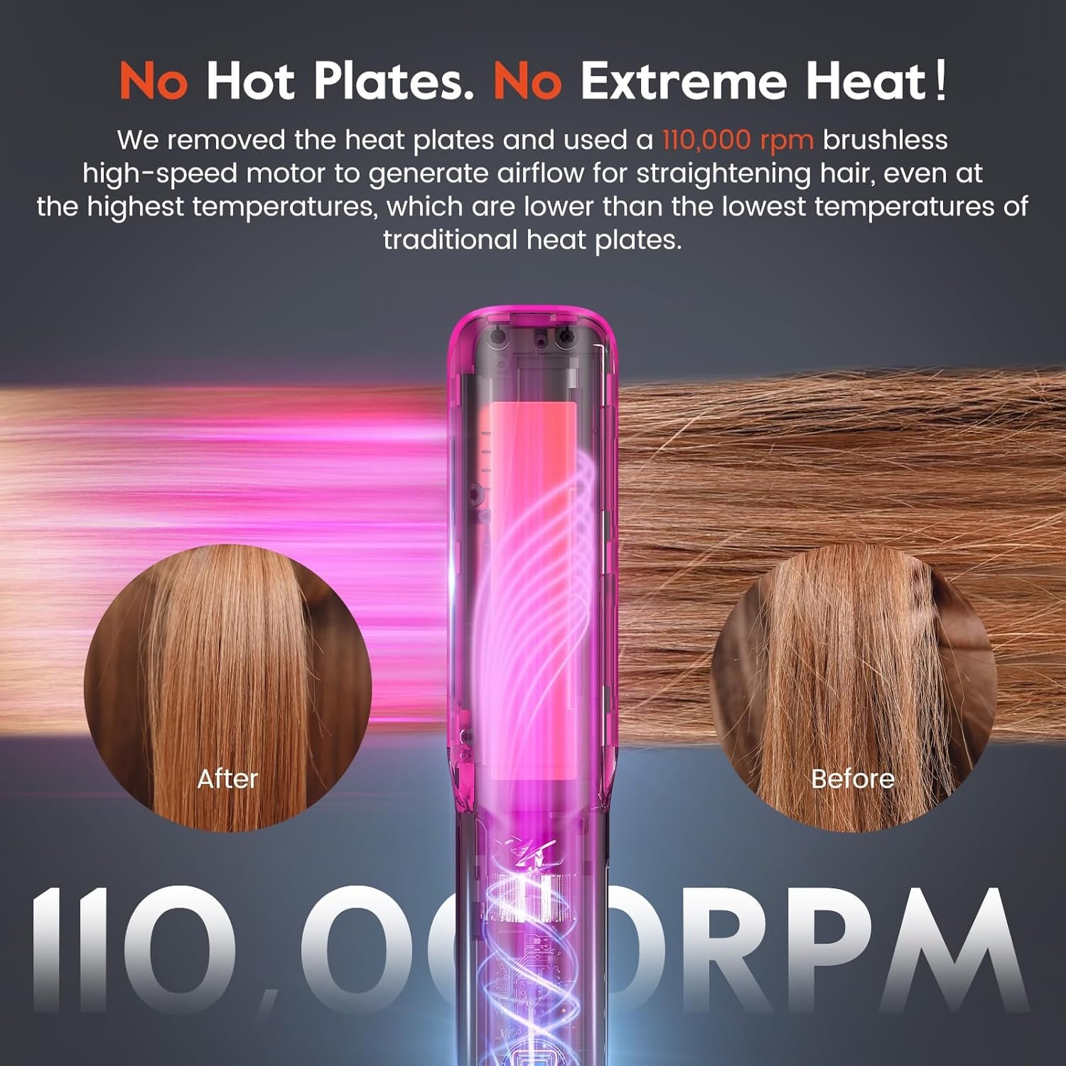 slopehill 2-in-1 Hair Straightener and Blow Dryer, Professional Flat Iron with High-Speed Airflow Technology for Straight, Smooth Hair - Image 2