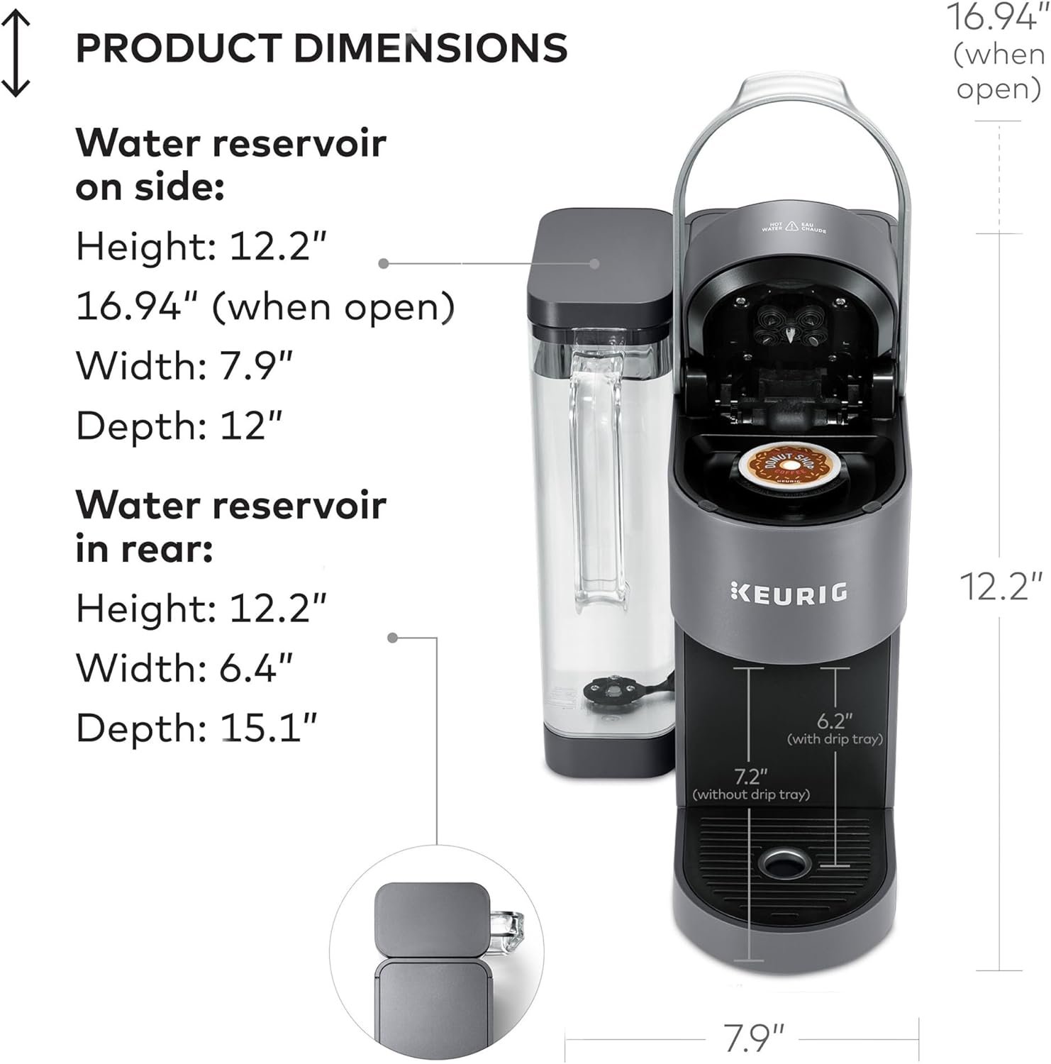 Keurig K-Supreme Single Serve K-Cup Pod Coffee Maker, MultiStream Technology, 4 Brew Sizes, 66oz Dual-Position Removable Reservoir, Gray - Image 6