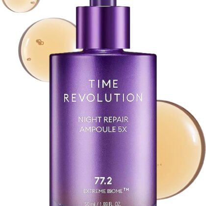 MISSHA Time Revolution Night Repair Face Serum Ampoule (5th Gen) - Overnight Probiotic Skincare for Revitalization and Radiance, 1.69 Fl Oz