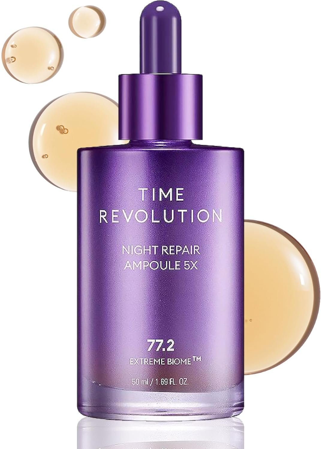 MISSHA Time Revolution Night Repair Face Serum Ampoule (5th Gen) - Overnight Probiotic Skincare for Revitalization and Radiance, 1.69 Fl Oz