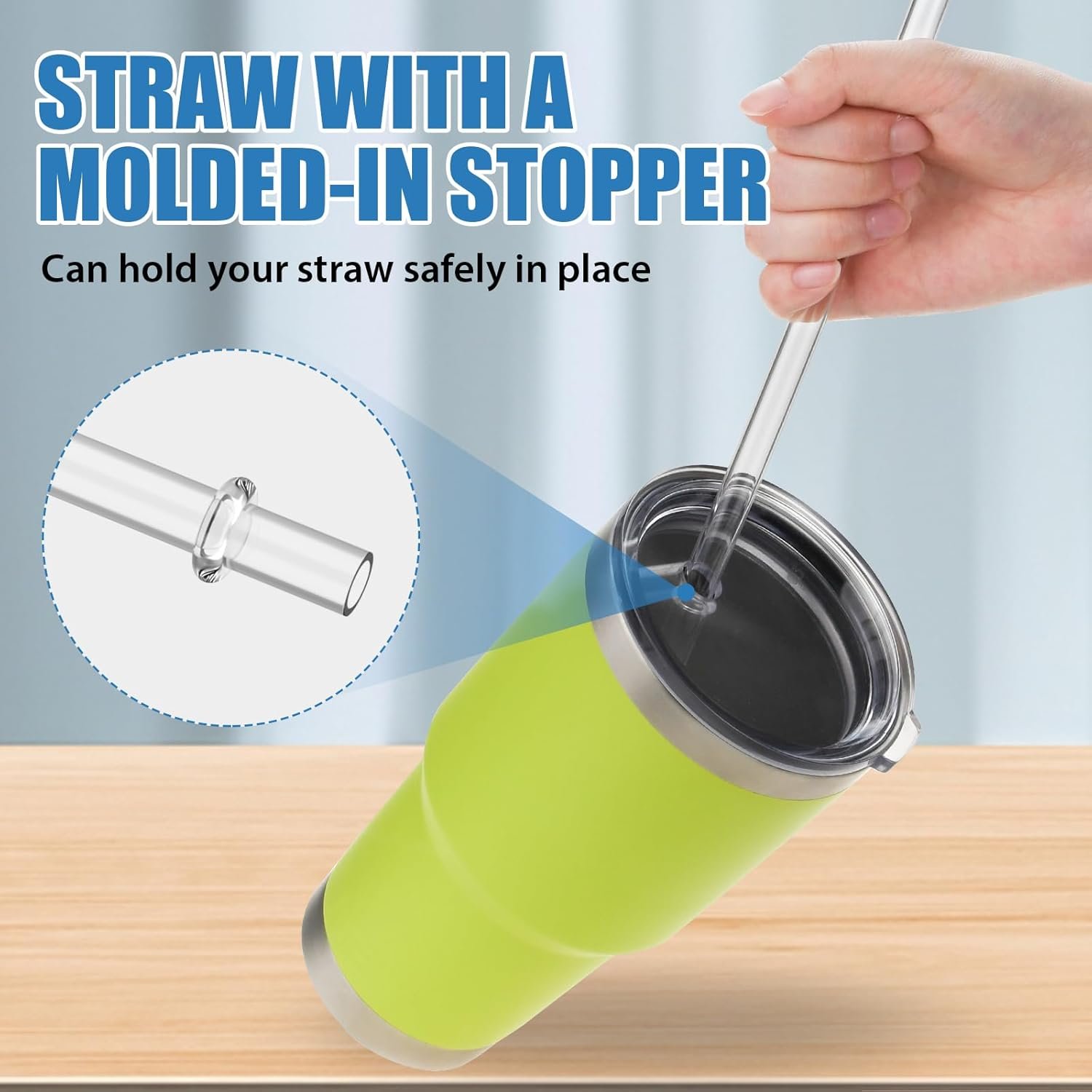 30 oz Tumbler Lid with Straw for YETI, 2 Pack Replacement Cover for Rambler 26 oz Cup, 30 oz Tumbler, 35 oz Straw Mug, Spill Proof Top with Brush, Dishwasher-Safe and Shatter-proof - Image 3