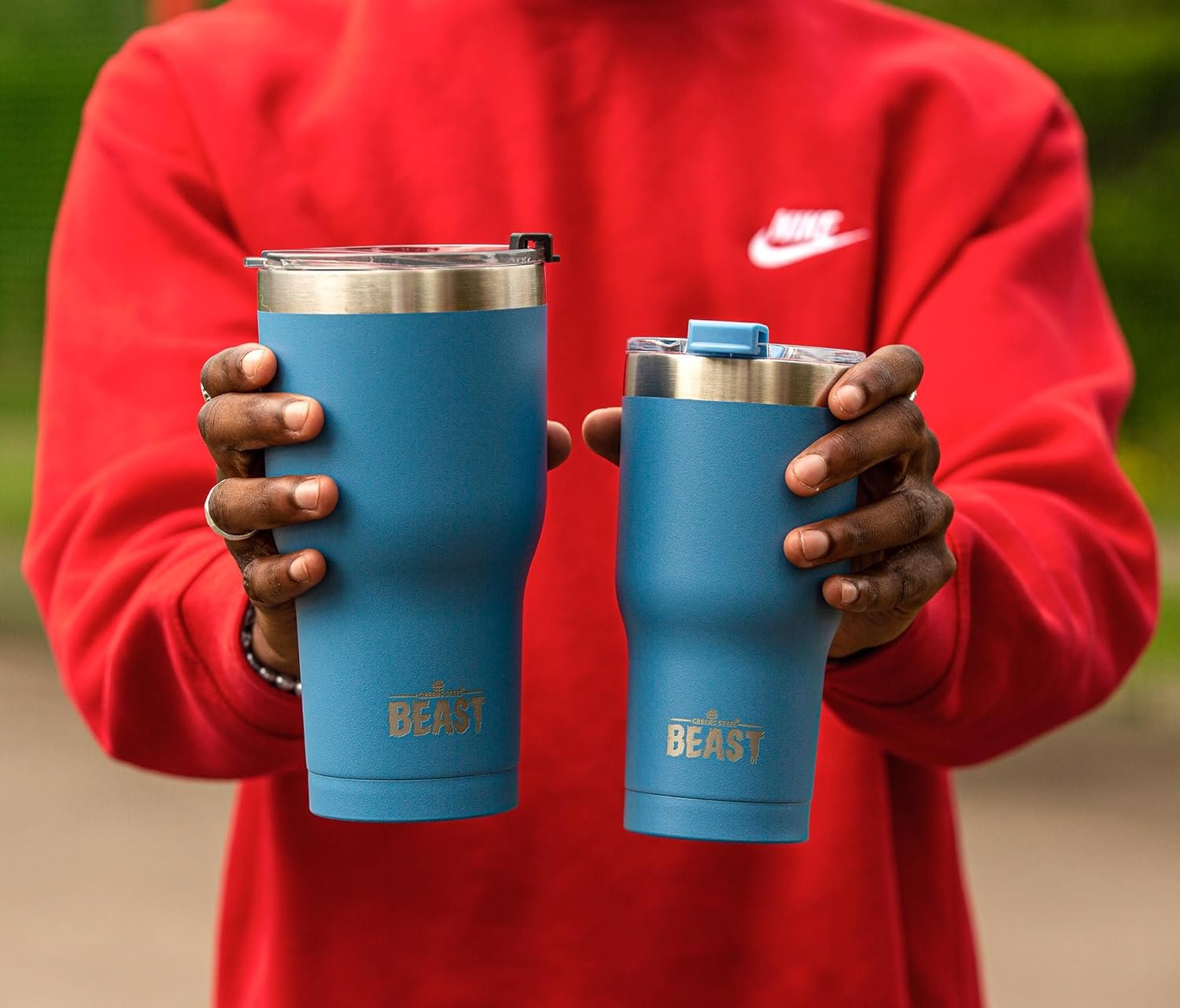 Beast 30 oz Tumbler Stainless Steel Vacuum Insulated Coffee Ice Cup Double Wall Travel Flask (Stormy Sky Blue) - Image 3