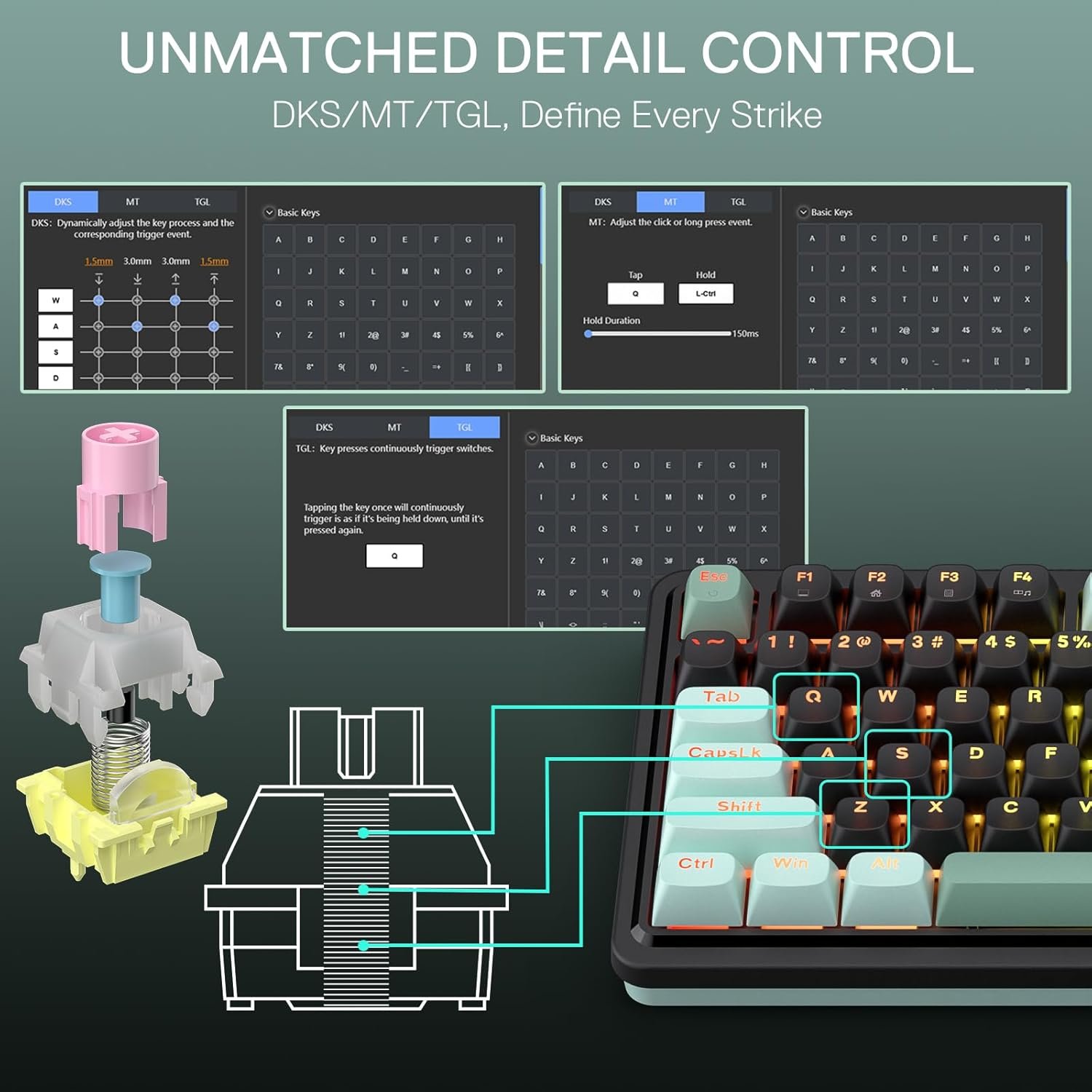 Redragon K686 HE Rapid Trigger Gaming Keyboard, 8K Wired Mechanical Keyboard w/Next-Gen UltraMag 100% POM Silky Magnetic Switch, Dual-Module Floating Patent Structure Design, 2-Layer Noise Dampening - Image 7
