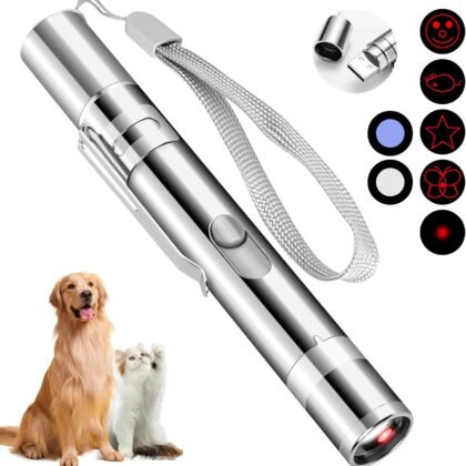 Cat Toy Pointer for Indoor Cats, USB Rechargeable Kitten Toys with 7 Adjustable Patterns, Interactive Chase Toys for Indoor Cats & Dogs, Training & Exercise Fun