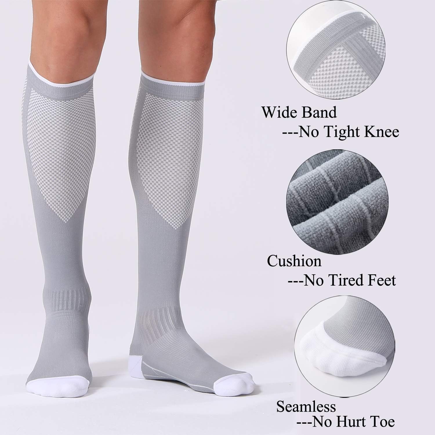 FITRELL 3 Pairs Compression Socks for Women and Men 20-30mmHg-Circulation Support Socks - Image 5