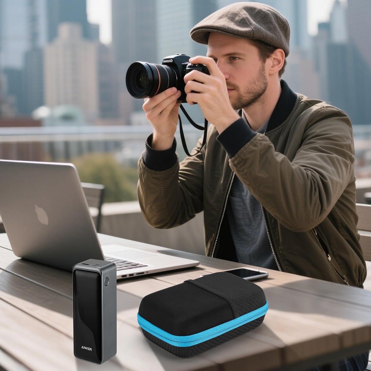 Case for Anker Prime Power Bank 27,650mAh 3-Port 250W, Portable Box with USB Charging Port and Front Pocket for Travel Work, Battery Charger Station Carrying Storage Holder for USB-C Cable(Case Only) - Image 7