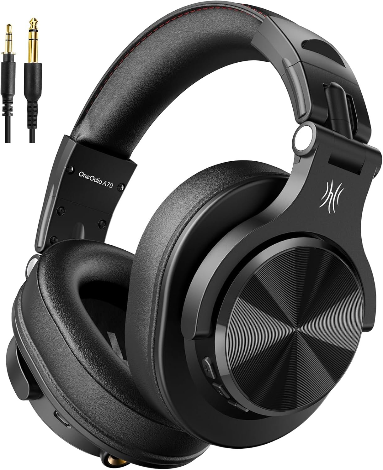 OneOdio A70 Bluetooth Over Ear Headphones, Wireless Headphones with 72H Playtime, Hi-Res, Built-in Mic, 3.5mm/6.35mm Wired Audio Jack for Studio Monitor & Mixing DJ Guitar AMP, Computer PC Gaming