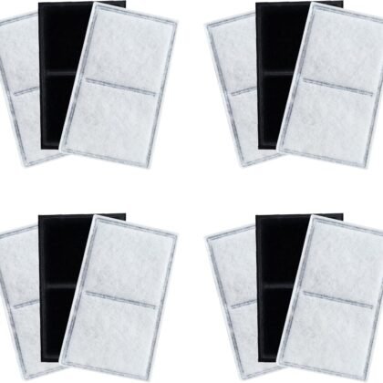 12 Pack Pet Fountain Premium Carbon Replacement Filters Compatible with PetSafe Drinkwell Platinum, Multi-Tier, Everflow, Outdoor Dog Water Dispenser, Dog Cat Water Fountain Charcoal Filters