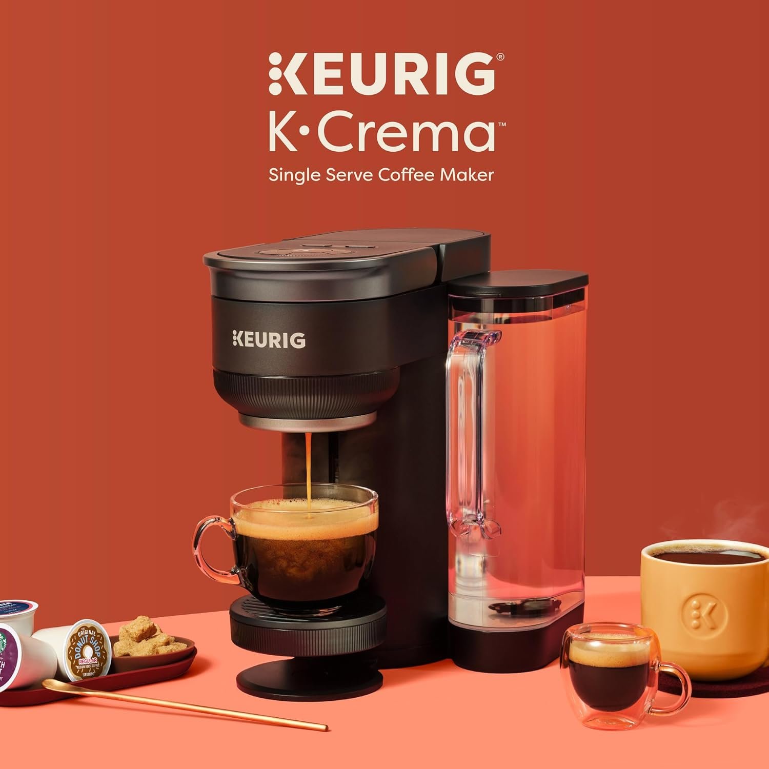 Keurig K-Crema Single Serve K-Cup Pod Coffee Maker, PressureInfusion & MultiStream Technology, Brews Crema-Topped Coffee, Espresso-Style Shots, Classic Coffee, Tea, Cocoa, 72 oz Removable Reservoir - Image 8