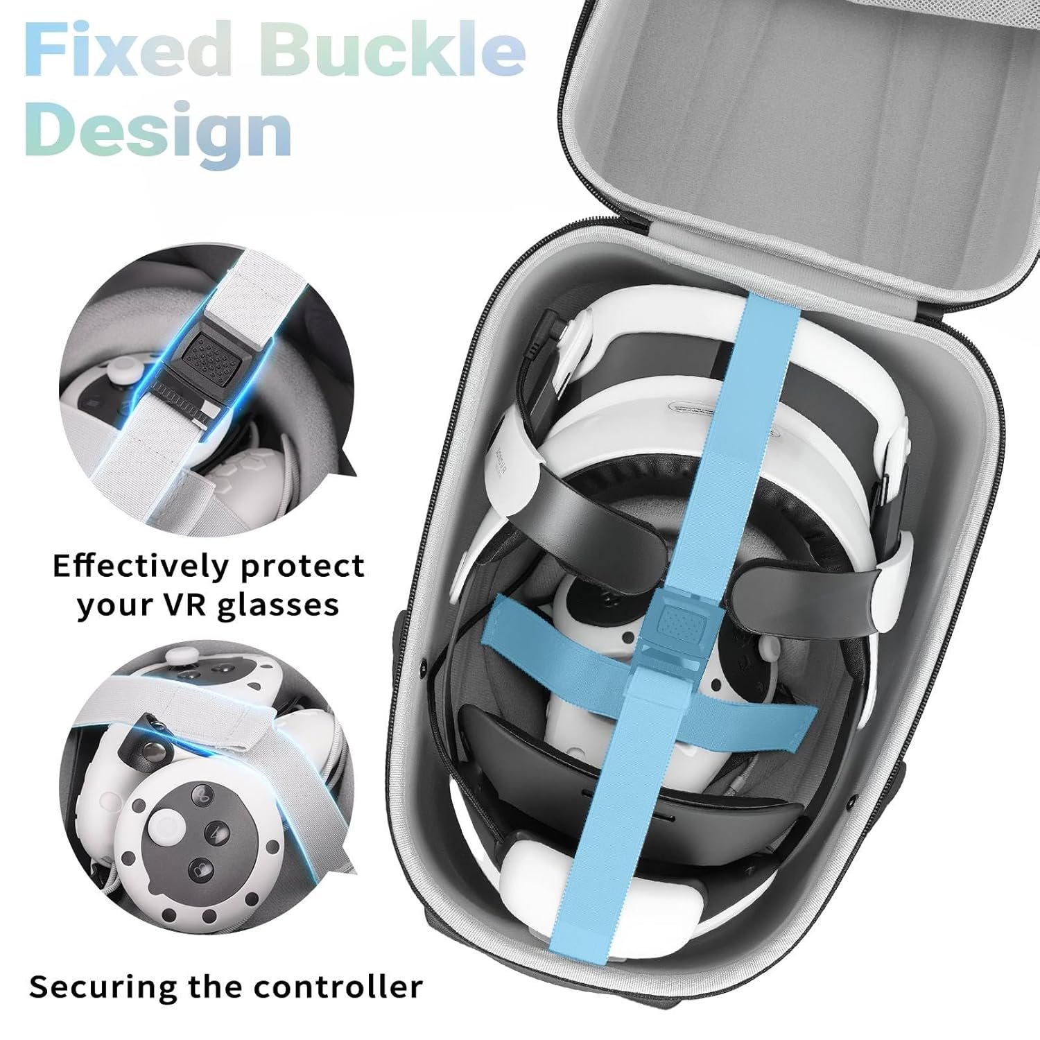 FOREGOER Hard Carrying Case for Meta Quest 3/3S/Oculus Quest 2, Large Space Compatible with BOBOVR S3 Pro/M3 Pro/Kiwi Design Battery Head Strap and All Accessories, Ideal for Travel and Home Storage - Image 5