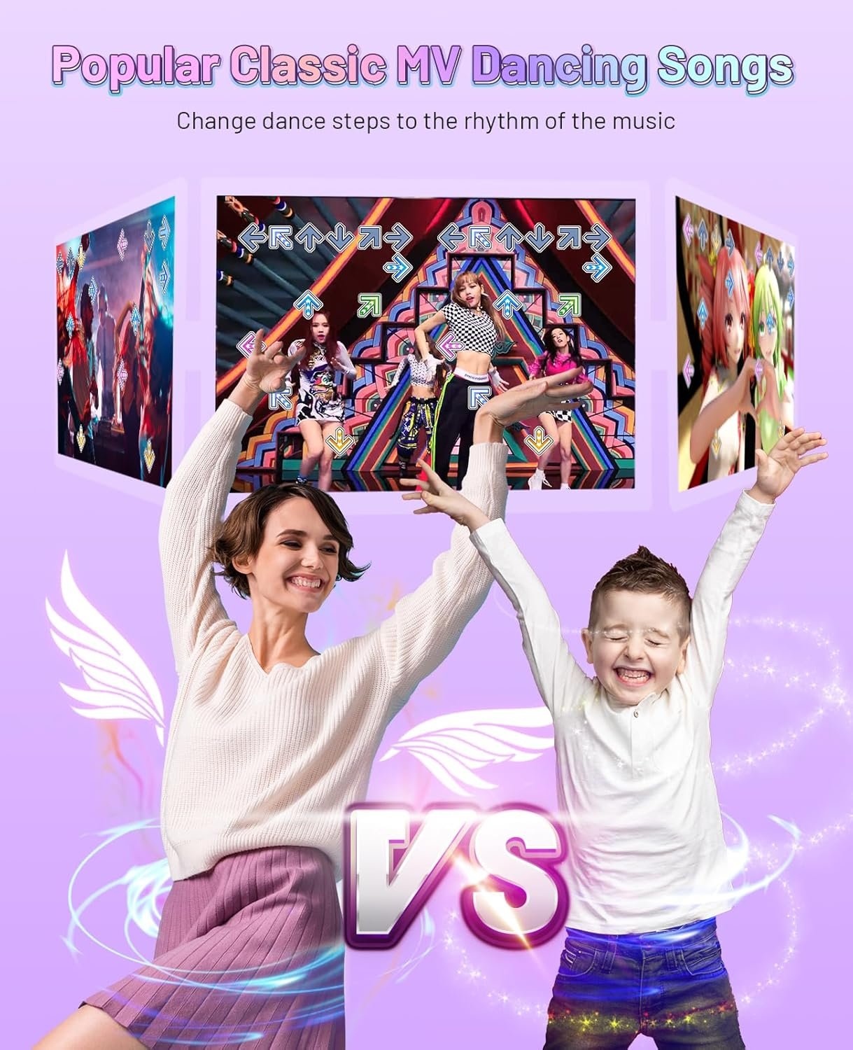 Dance Mat for Girls Boys - Wireless Dance Pad for TV with Camera, Plug and Play Double User Dance Mat Game, Danceing Mat for Family Games, Christmas and Birthday Gift Toys for Kids and Adults - Image 2