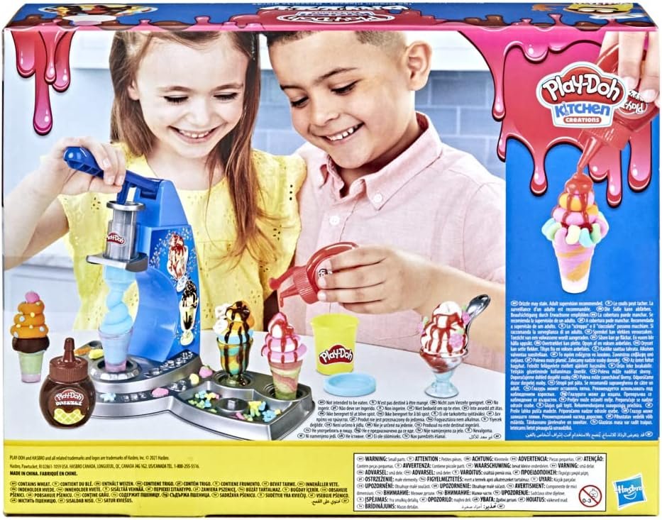 Play-Doh Kitchen Creations Drizzy Ice Cream Playset Featuring Drizzle Compound & 6 Non-Toxic Colors - Image 5