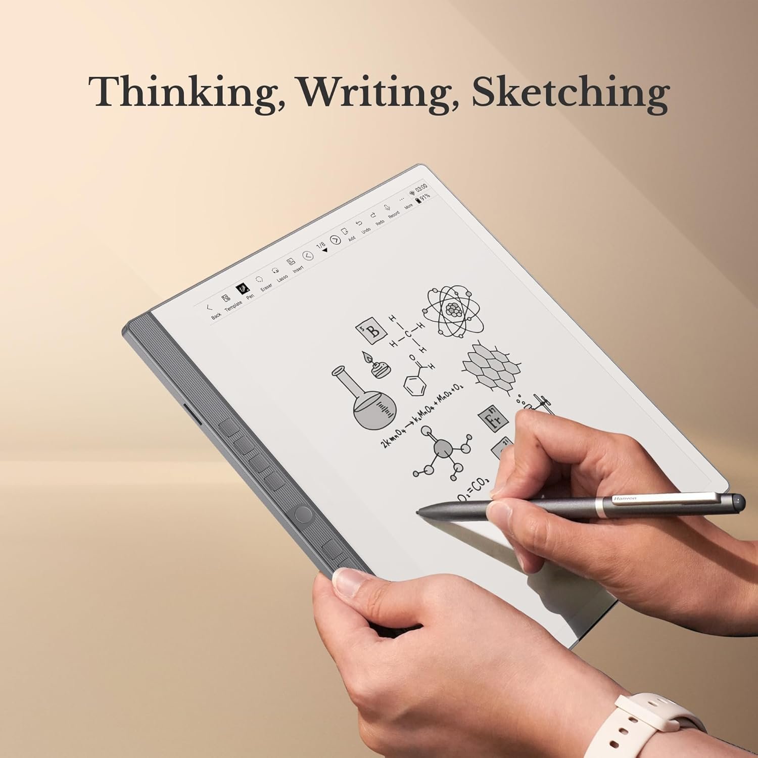 Penstar eNote 2 Paper Tablet Bundle, 10.3-inch Pen Only Writing Tablet, Electronic Notebook Digital Notepad, 300 PPI 4GB 128G E-Ink Reader with Folio Cover & Two B5 Pens - Image 6