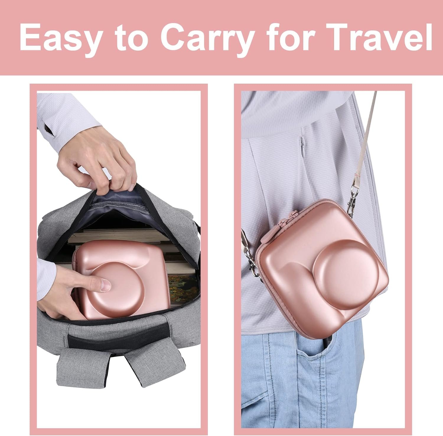 Aenllosi Case for Fujifilm Instax Mini 12/11 Instax Mini Instant Camera 12/11 Case., Pink, Travel bag - Image 6