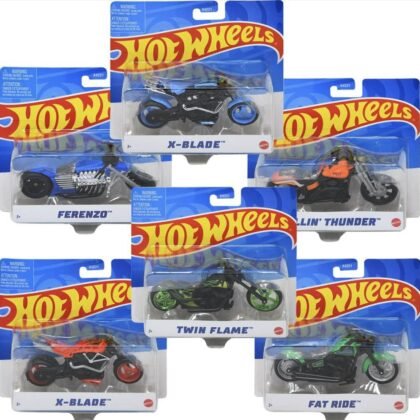 Hot Wheels Street Power Collectible Motorcycle - Complete Set of 6 ~ X-Blade, Fat Ride, Ferenzo, Thunder Chopper, Twin Flame Cruiser and Light Frame