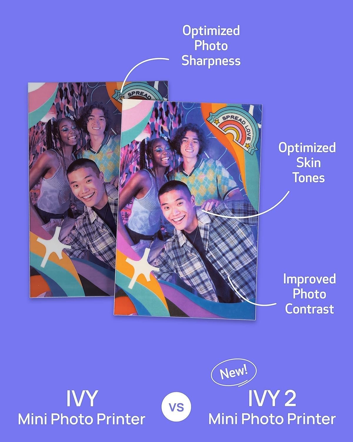 Canon Ivy 2 Mini Photo Printer (Blush Pink) - Bluetooth, Print from iOS & Android Devices, Bundle Incl. 110 Zink Sticky-Back Prints, LED Light Bar, Protective Case, and USB Cable - Image 5