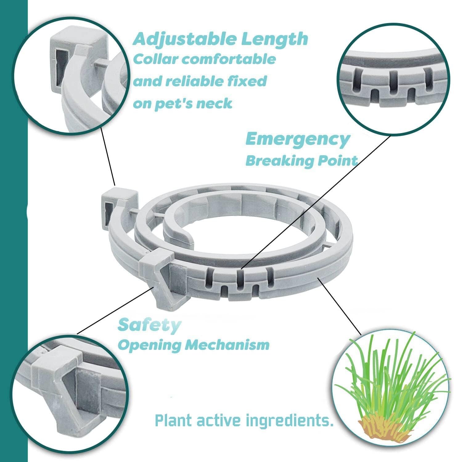 Flea and Tick Collar for Cats - Offers 12-Month Protection, Crafted with Premium Plant Oils, Waterproof, Natural, Safe for Kittens, Includes Free Comb and Tweezers, 13.8 in (2 Packs) - Image 4