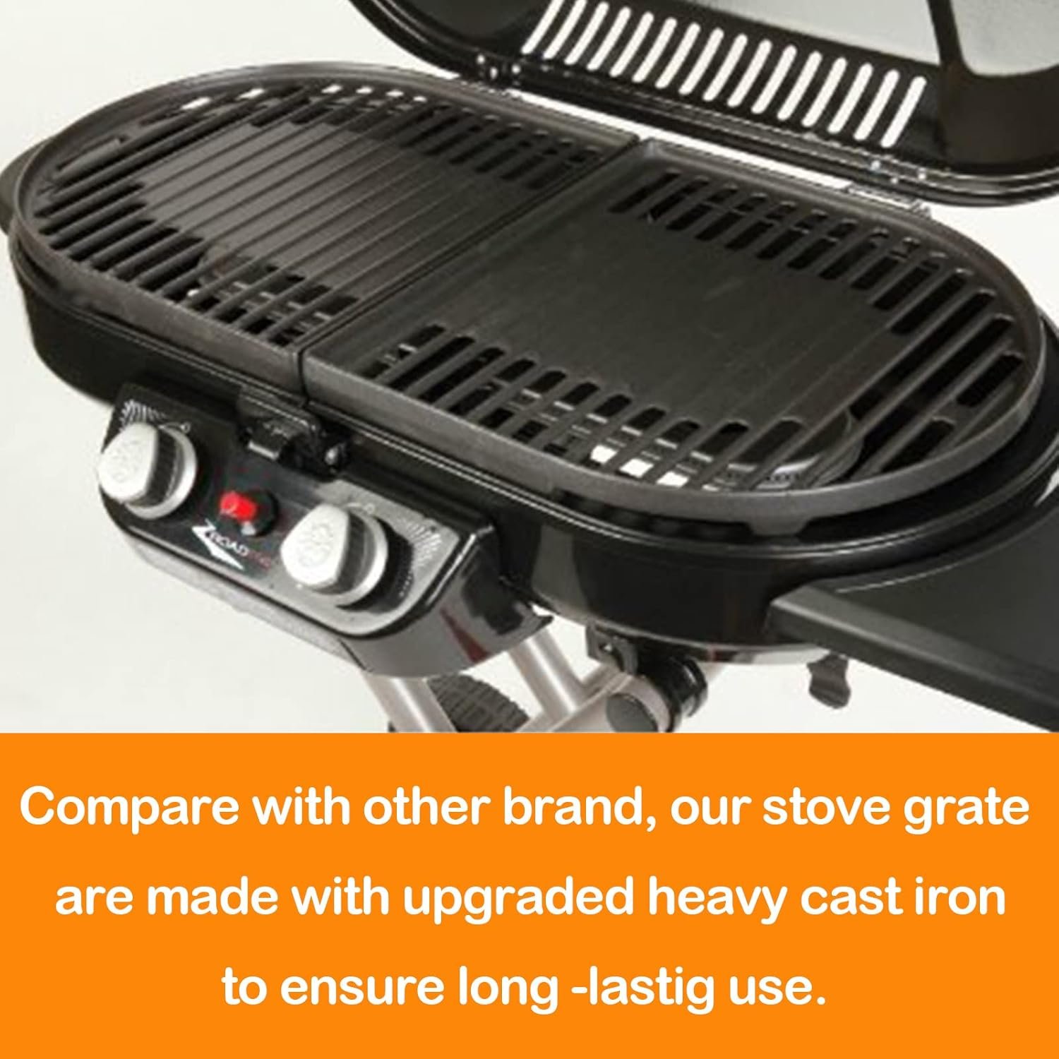 Utheer Cast Iron Grill Grates for Coleman Roadtrip Swaptop Grills LX LXE LXX, 2 Pcs Grill Cooking Grates Parts - Image 7