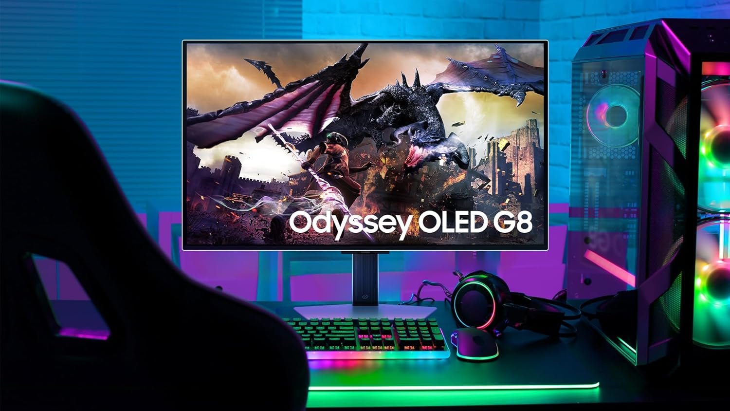 Samsung 32" Odyssey OLED G8 (G80SD) Series 4K UHD Smart Gaming Monitor w QD-OLED, 240Hz 0.03ms, G-Sync Compatible, Glare-Free Display, Sleek Metal Design, LS32DG800SNXZA, 3 Yr Warranty - Image 24
