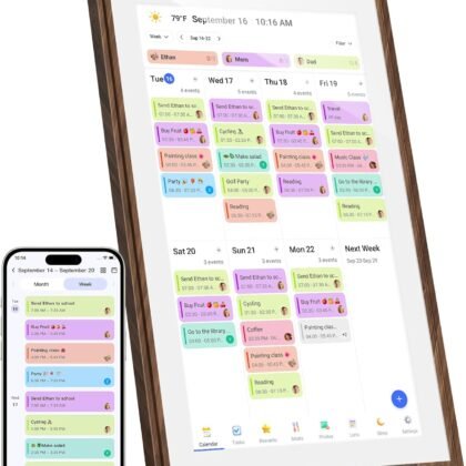15.6 Inch Digital Calendar Chore Chart with Touchscreen - Full HD Interactive Display, Wall & Desk Mountable Family Planner, to-Do List & Meal Planner, Digital Picture Frame for Gifts for Women Mom