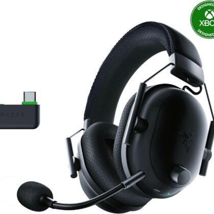 Razer BlackShark V2 Pro Wireless Xbox Gaming Headset: 50mm Drivers - Super Wideband Mic - Noise Isolating Earcups - for Xbox, PS5, Nintendo Switch 2, PC, Mac - Bluetooth, USB-C - 70hr Battery - Black