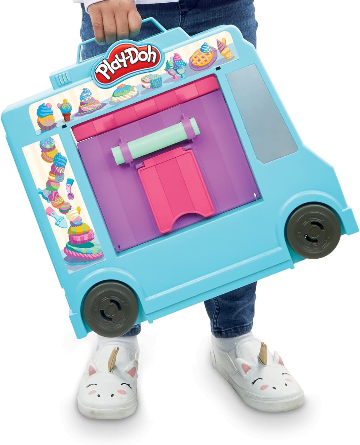 Play-Doh Kitchen Creations Ice Cream Truck Toy Playset for Kids, 20 Play Kitchen Accessories, 5 Colors, Preschool Toys for 3 Year Old Girls and Boys and Up - Image 3