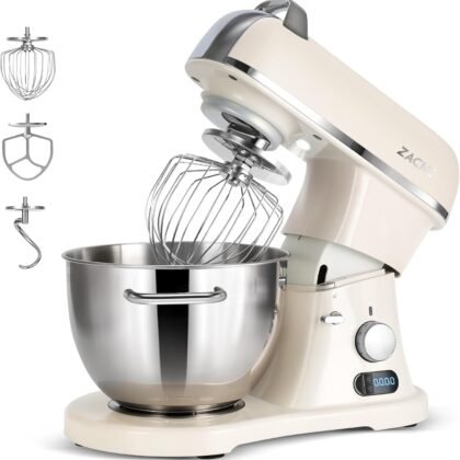 8.4QT Commercial Stand Mixer 800W with Aluminum Die Casting Meets the Standard of NSF/ANSI 8-2023, Mixers Kitchen Electric Stand Mixer with Stainless Steel 8L Bowl, Dough Hook, Whisk and Beater