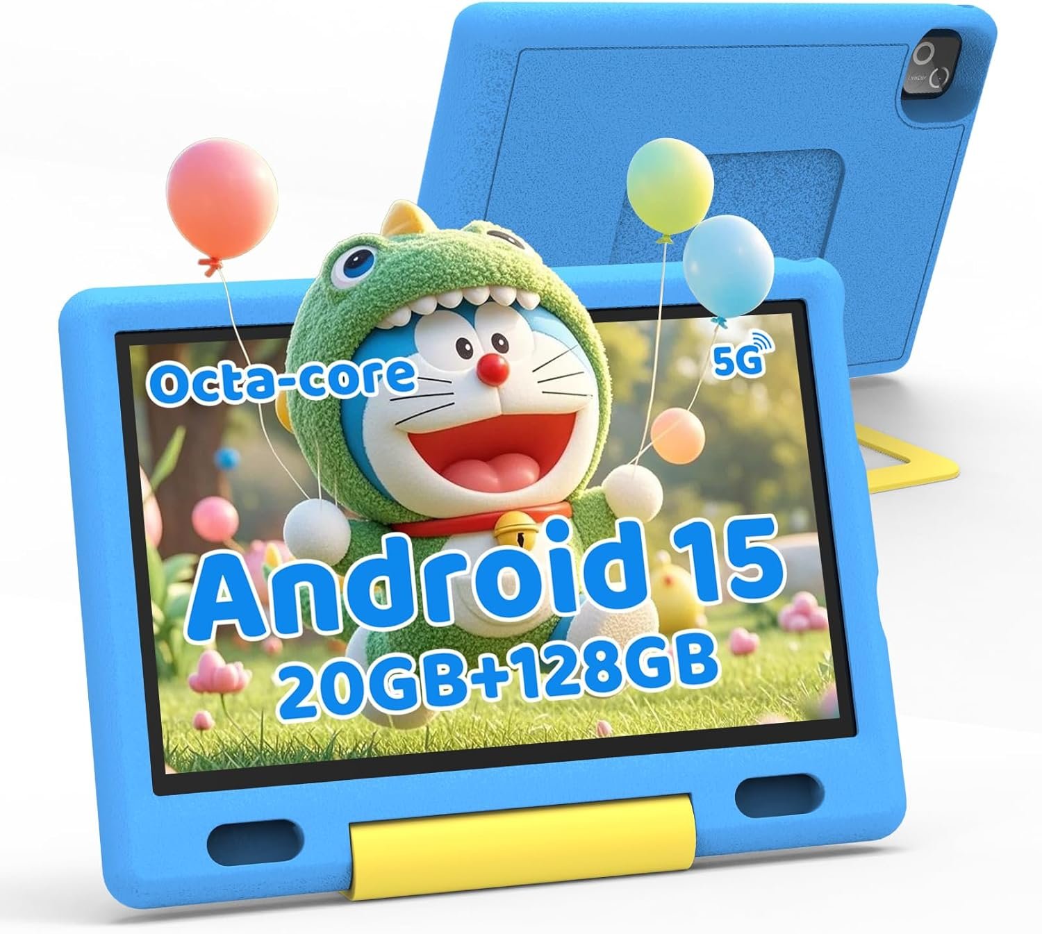 Gleeso Kids Tablet, Android 15 Tablet for Kids 10 inch Octa-Core with Case, 128GB 1TB TF Card Expandable for Toddler Children, Parental Control, Dual Camera, WiFi,Gift(Blue)