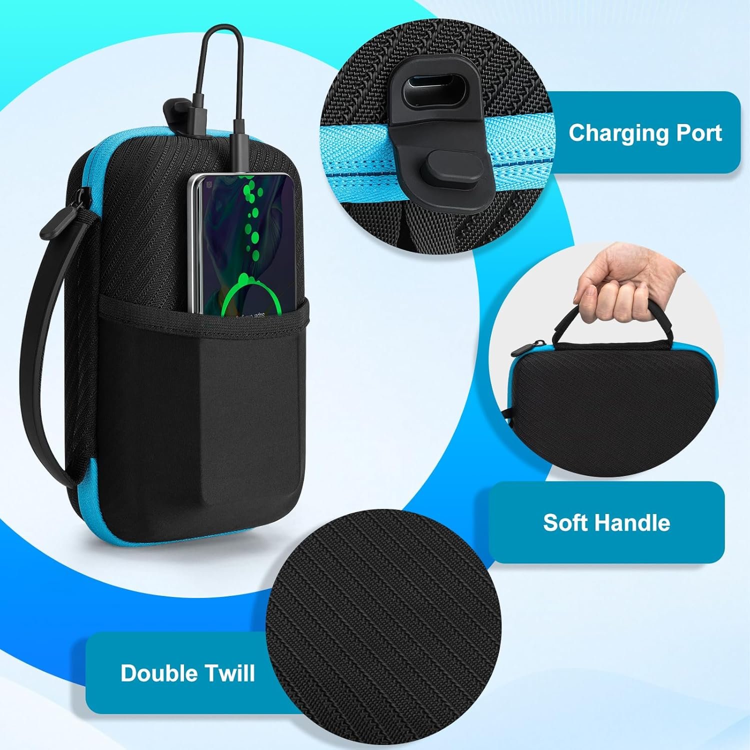 Case for Anker Prime Power Bank 27,650mAh 3-Port 250W, Portable Box with USB Charging Port and Front Pocket for Travel Work, Battery Charger Station Carrying Storage Holder for USB-C Cable(Case Only) - Image 3