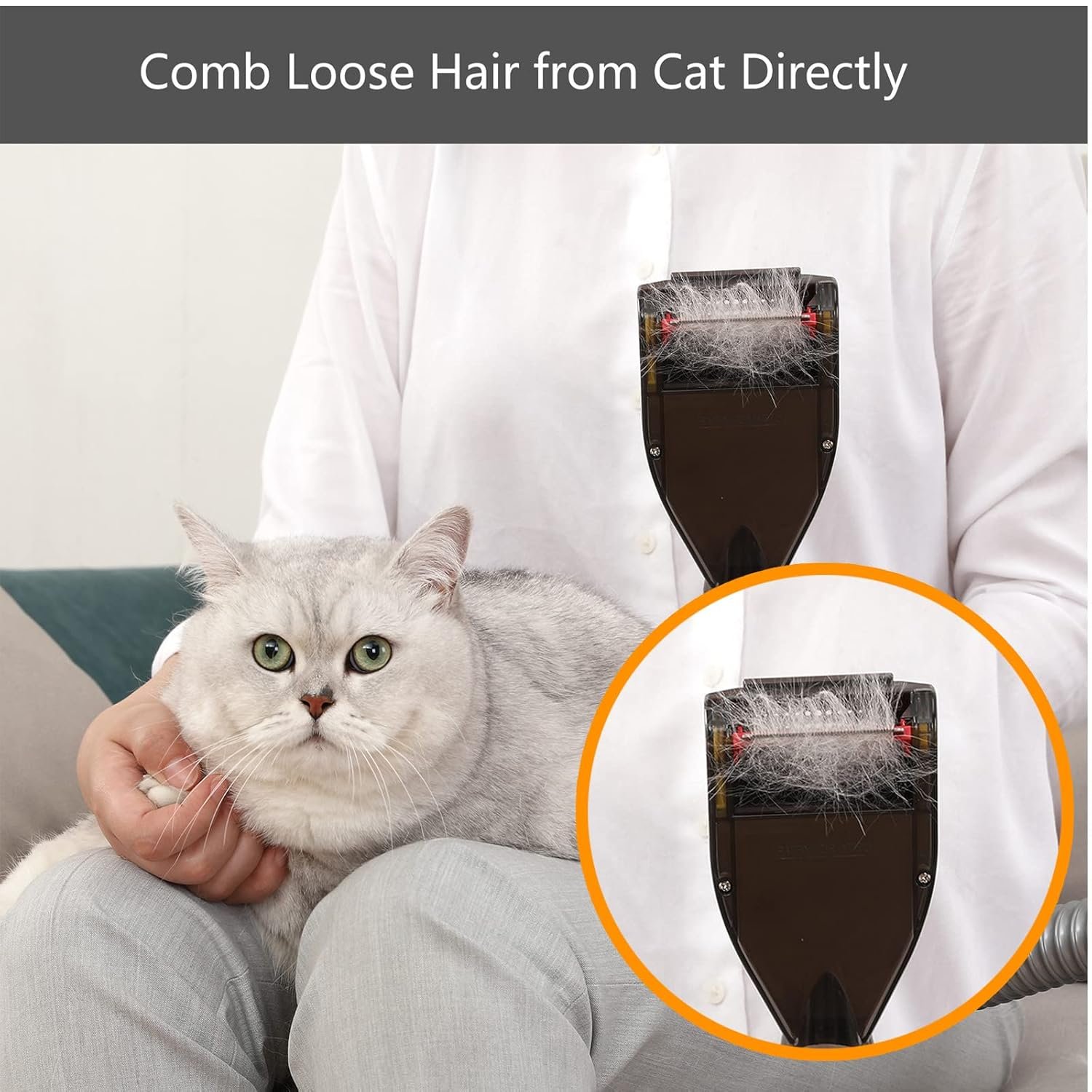 Brush Hair Deshedding Tool for Dogs&Cats Professional Shedding Fur Remover Comb as Vacuum Cleaner Attachment Kit for Dyson V15 V12 V11 V10 V8 V7 V6 - Image 3