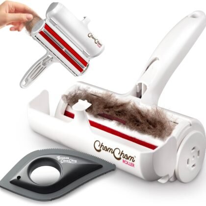 ChomChom Roller & Detailer Bundle - Pet Hair Remover and Reusable Lint Roller - ChomChom Cat and Dog Hair Remover for Furniture, Couch, Carpet, Clothing and Bedding - Multi-Surface Fur Removal Tool
