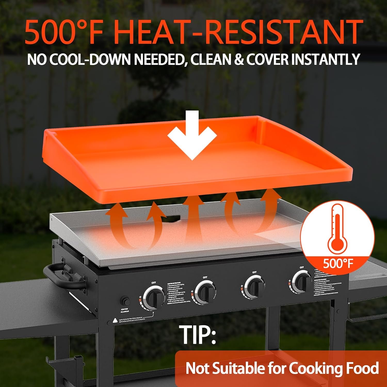 Upgraded Silicone Griddle Mat for Blackstone 36 Inch True Fully Wrapped Coverage Food-Grade Silicone Mat, Easy to Clean, Heat & Cold Resistant, Prevent Rust, Griddle Cover (Full-Cover 36") - Image 7