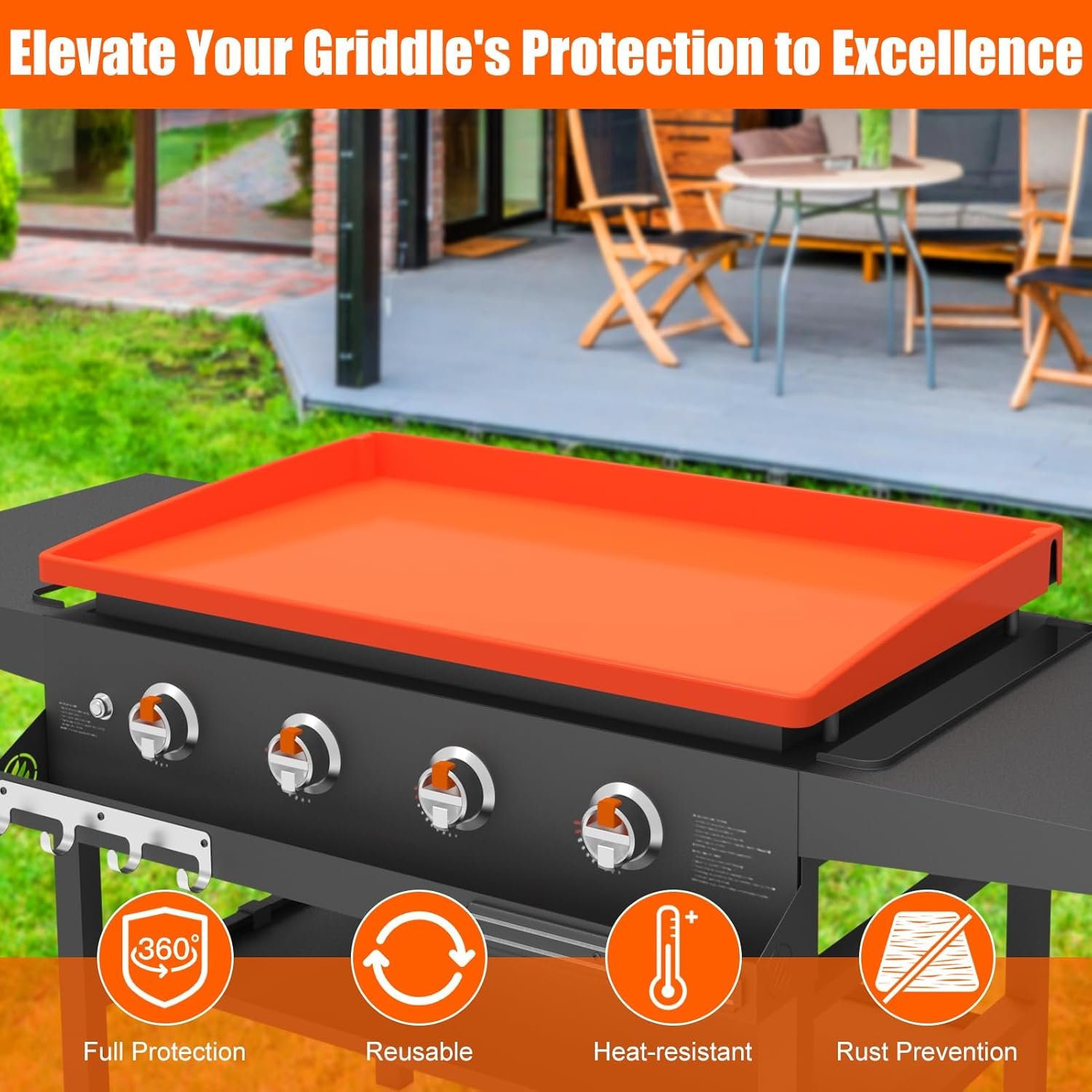 Silicone Griddle Mat Cover for Blackstone - 36 Inch True All-Encompassing Coverage Heavy Duty Food Grade Grill Buddy Mat, All Season Cooking Surface Protective Cover - Image 4