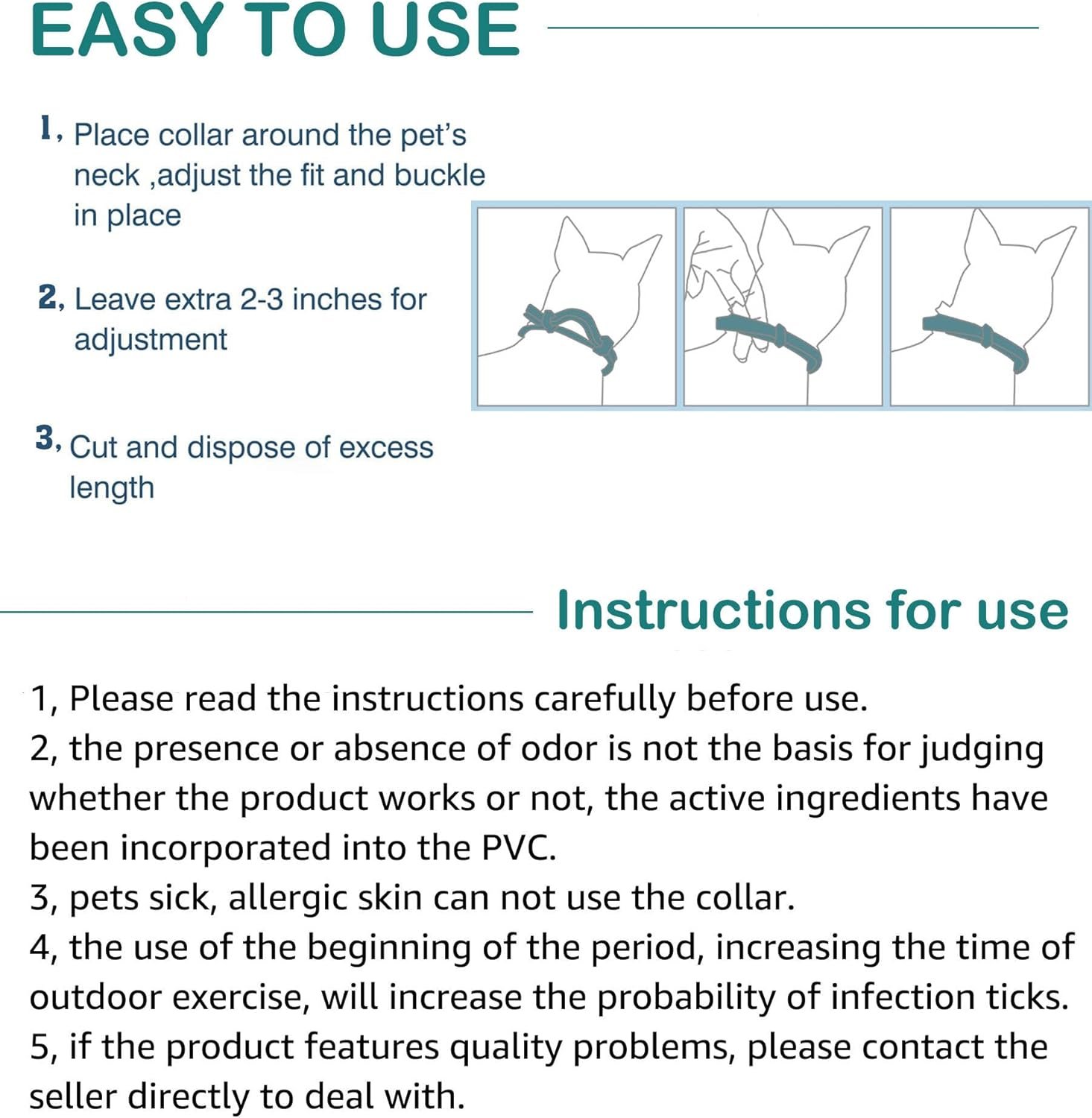 Flea and Tick Collar for Cats - Offers 12-Month Protection, Crafted with Premium Plant Oils, Waterproof, Natural, Safe for Kittens, Includes Free Comb and Tweezers, 13.8 in (2 Packs) - Image 5