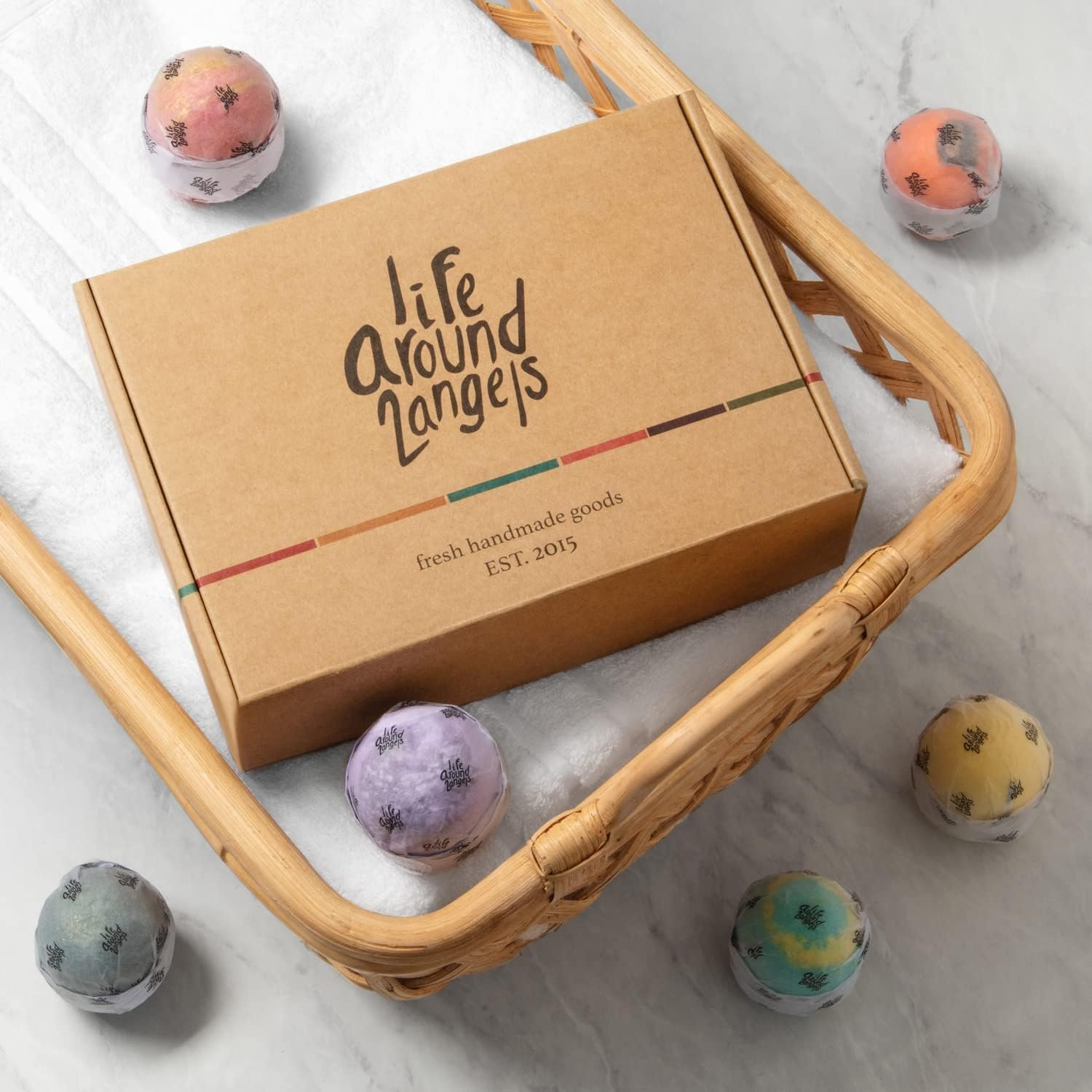 LifeAround2Angels Bath Bombs Gift Set 12 USA made Fizzies, Shea & Coco Butter Dry Skin Moisturize, Perfect for Bubble Spa Bath. Handmade Birthday Mothers day Gifts idea For Her/Him, wife, girlfriend - Image 5