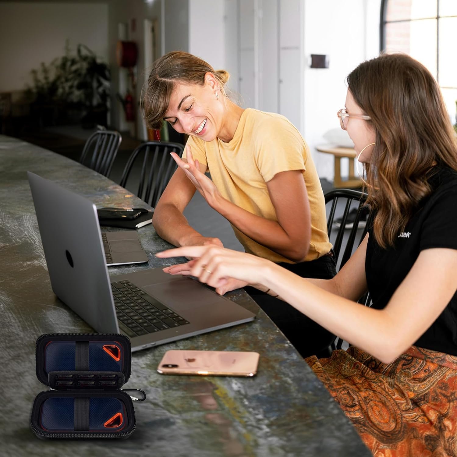 Case Compatible with SanDisk Extreme Pro/for SanDisk Portable SSD 1TB 2TB 4TB 500GB/ for Crucial X10 X9 External Solid State Drive, Travel Storage Bag for Memory Card SD Card - Black (Box Only) - Image 8