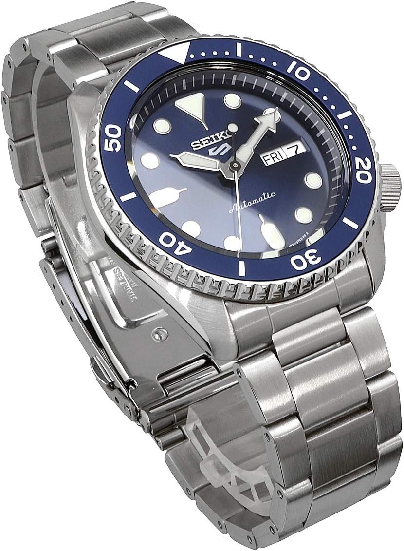 SEIKO Automatic Watch for Men - 5 Sports - Day/Date Calendar, LumiBrite Hands and Markers, and Rotating Bezel, 100m Water-Resistant - Image 6