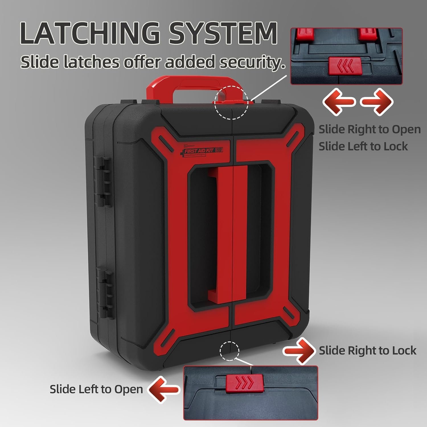 Hard Case First Aid Kit 408 Pcs - Wall Mountable Trauma Kit for Car, Home, Office & Truck - Comprehensive Large First Aid Supplies with Color-Coded Labelled Compartments - Image 5