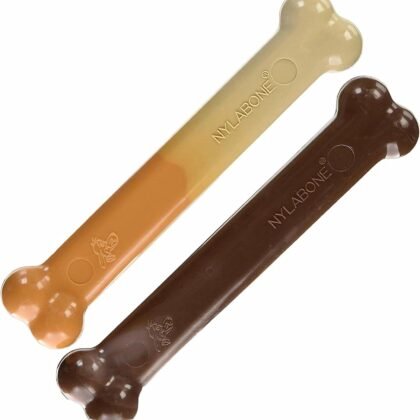 Nylabone Original Bone Power Chew Toy for Dogs, Durable Dog Toys for Aggressive Chewers, Flavor Frenzy Funnel Cake & Shish Kabob Flavor, Large - Up to 50 lbs, 2 Pack