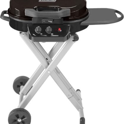 Coleman RoadTrip 225 Portable Propane Grill, 2-Burner Gas Grill with Matchless Ignition & Adjustable Temperature Control, 11,000 BTUs of Power for Grilling, Tailgating, Camping, BBQ, & More